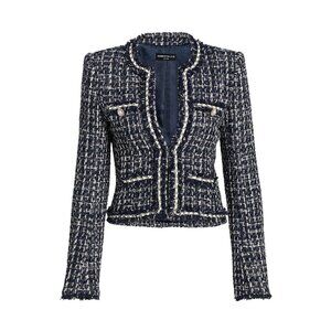 NEW Generation Love - Size Small Betsy Buttoned Tweed Jacket - Navy White/ Multi